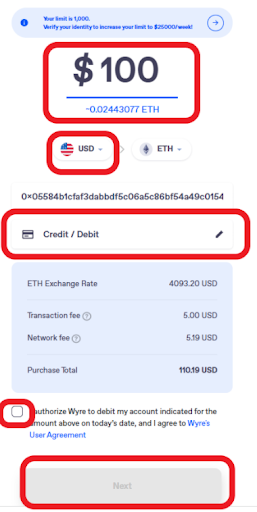 pick a payment method on metamask