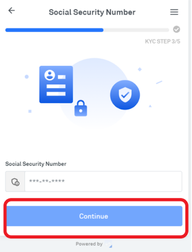 complete your kyc on metamask and add social security number