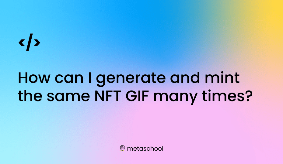 A question card asking how to generate nft gif multiple times