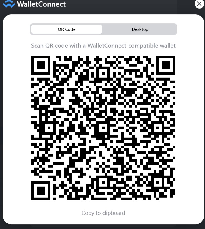 Get and scan the provided QR code on paraswap for walletconnect bridging