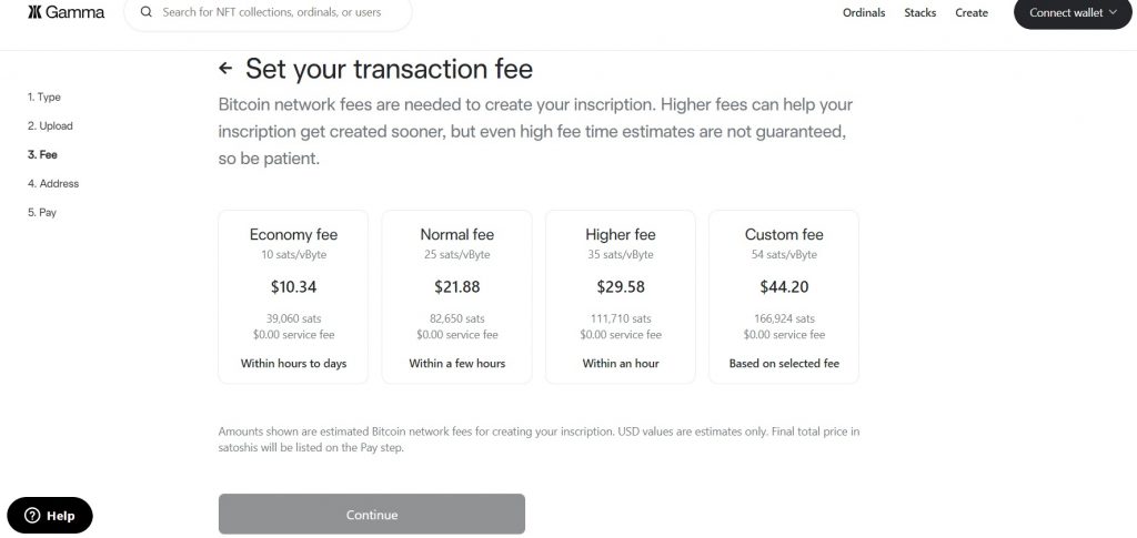 Step 3 - Set your transaction fee by choosing one of the fee plans