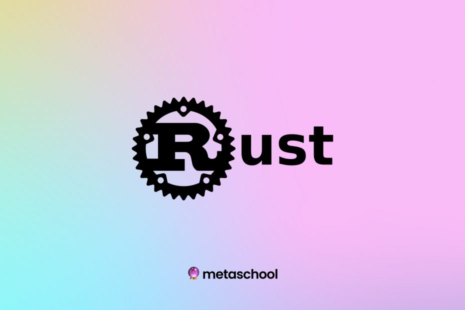 rust programming language logo on gradient