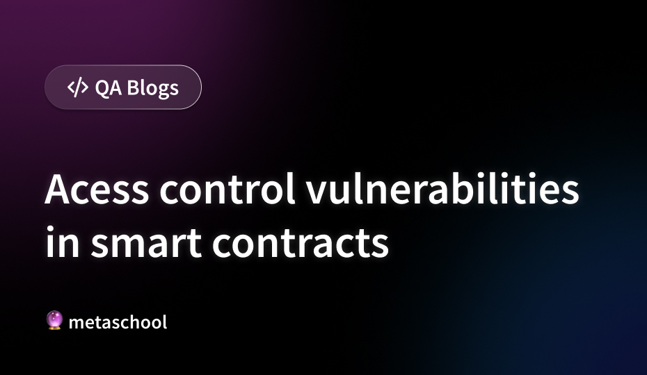 Access control vulnerabilities in smart contract
