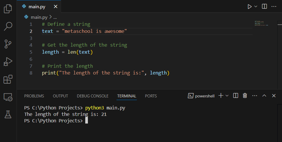 String length in Python - len()