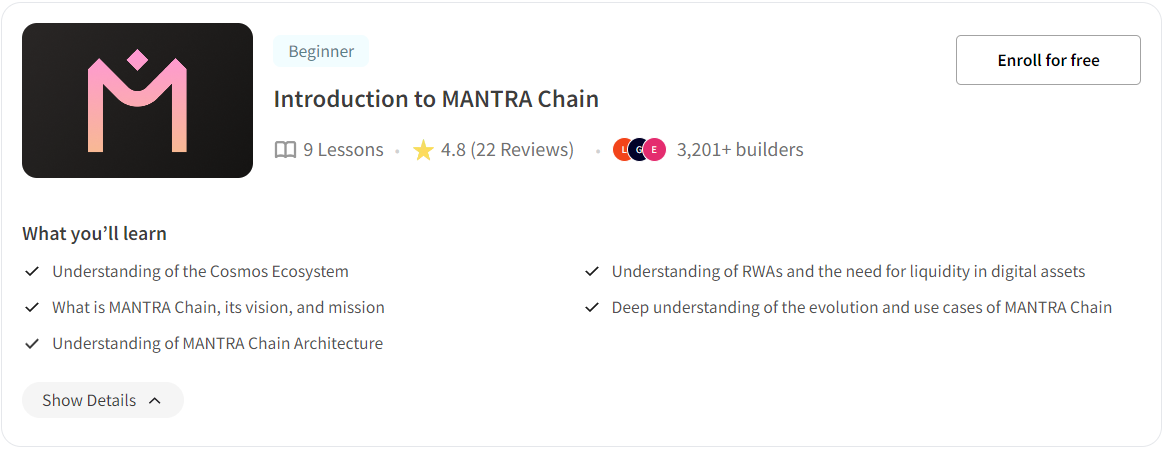 mantra chain - metaschool course 1