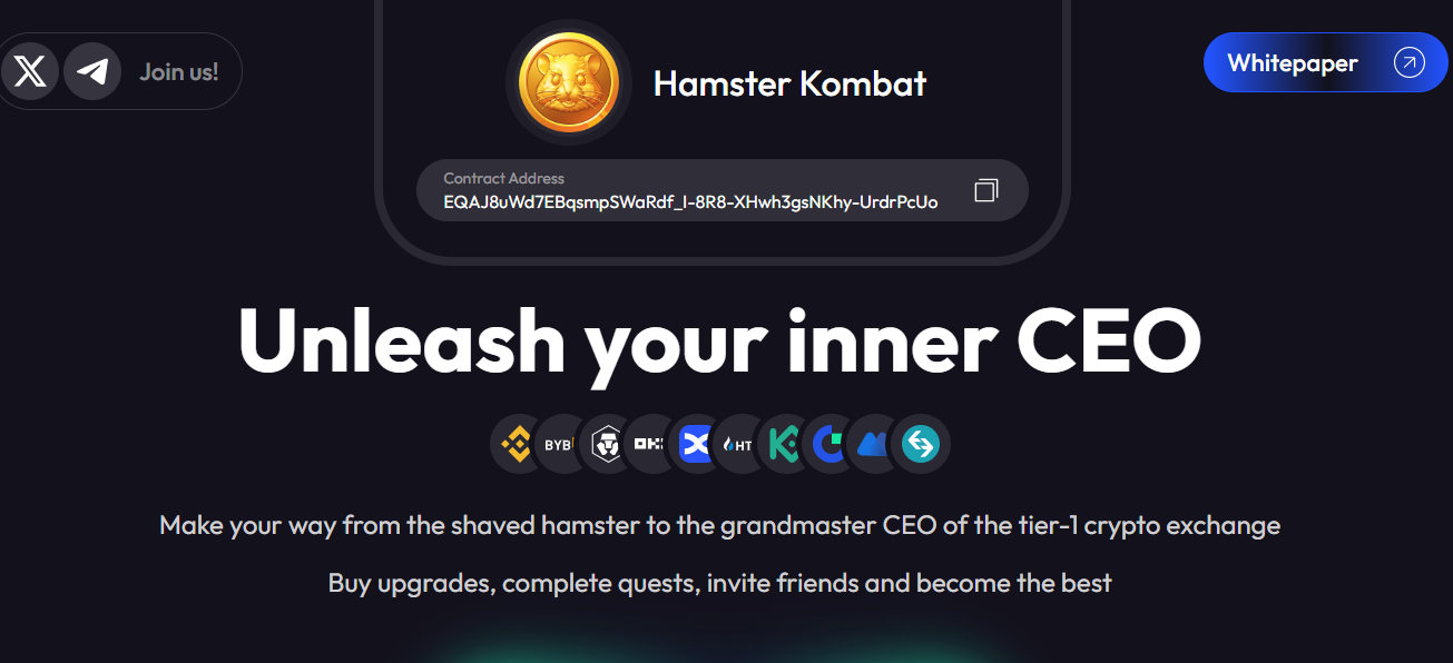 Hamster Kombat Tap-To-Earn Telegram Crypto Game