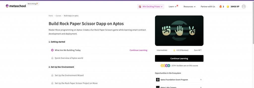 Build a dApp on Aptos with Metaschool