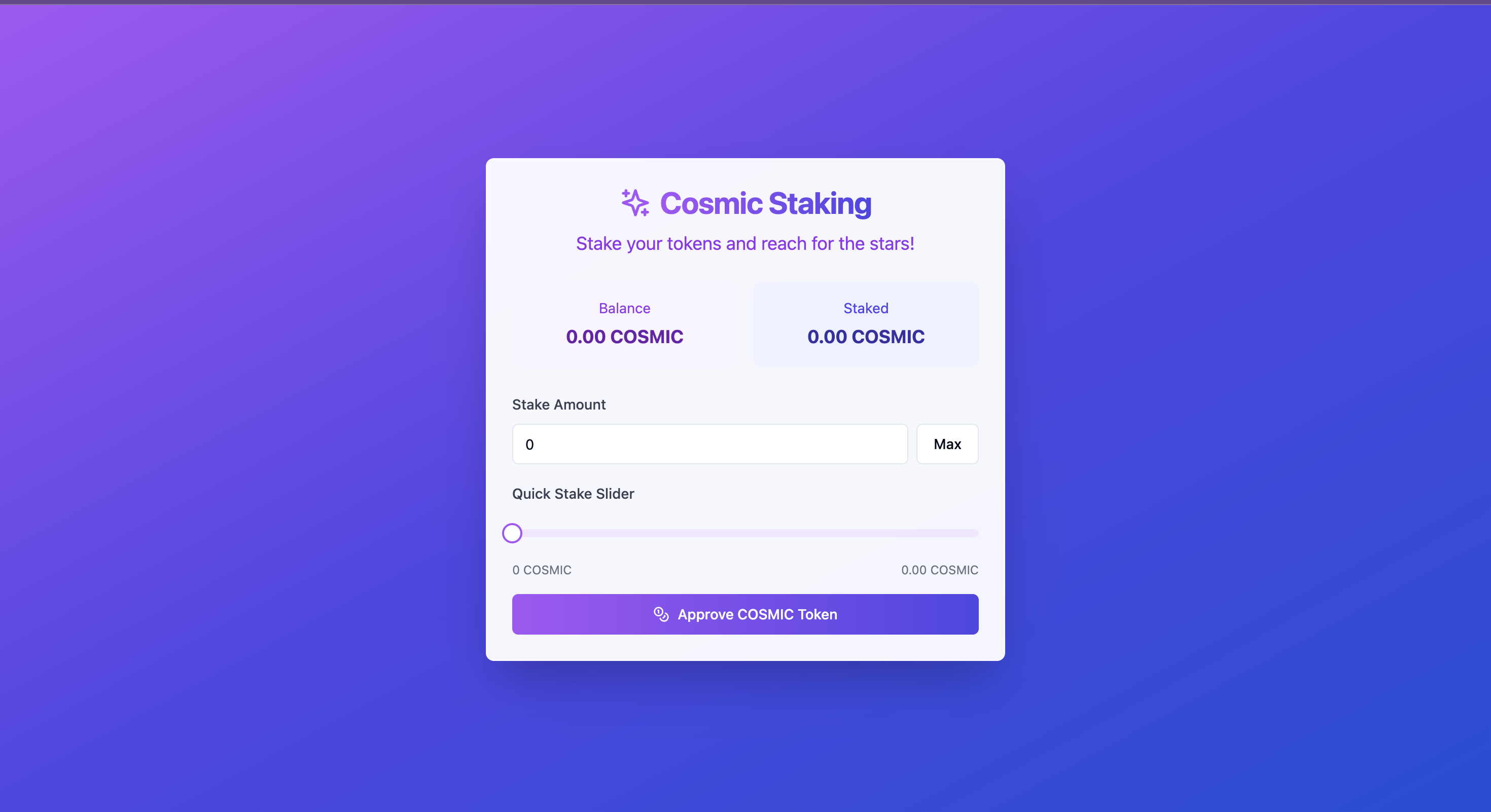 Staking Platform - user interface
