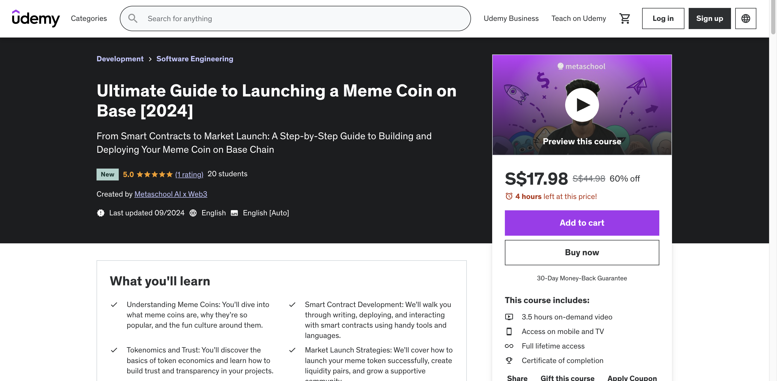 Memecoin Course - Udemy